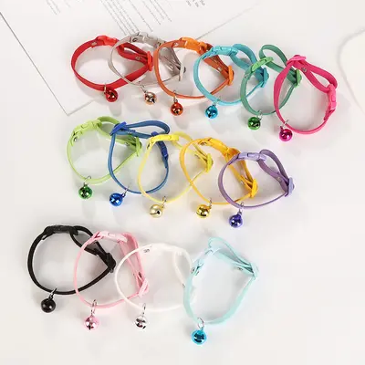 Colorful Velvet Cat Bell Collar, Adjustable, Handmade DIY