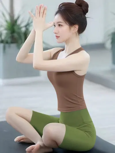 Kadın yoga seti, çok yönlü kombinable, gömlekli, koşu ve fitness için - 9