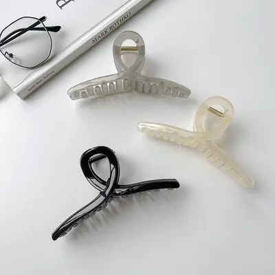 Großvolumiges Haar, Haarspange Hai-Clip, schwarze elegante hochwertige Haarspange, Haarspangen-Zubehör für den Hinterkopf