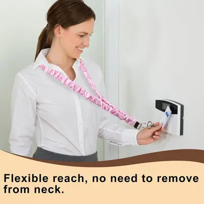 Thick Hair Tie Lanyard with ID Card Holder Strap