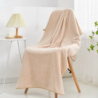 Polyester Coral Fleece Pineapple Pattern Bath Towel 3-Piece Set - 9