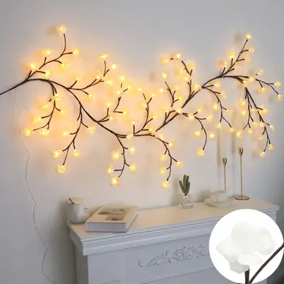 LED Fairy String Lights with Shapeable Rattan, Leaf, Butterfly and Flower Decor - 10
