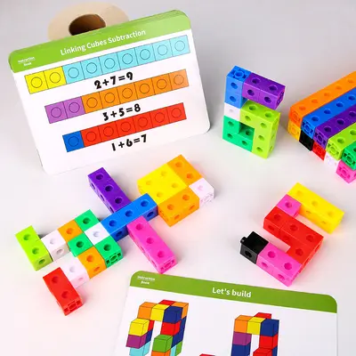 Anaokulu Eğitici Küp Blok Seti Montessori Matematik Öğretim Materyali