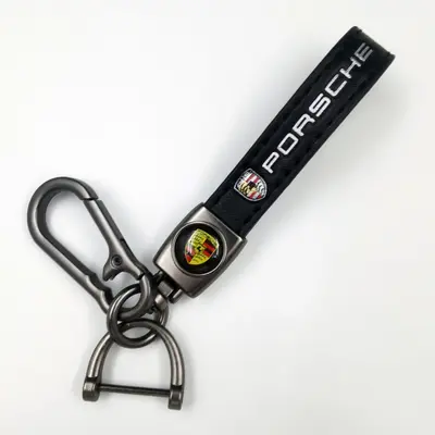Lambskin Leather Keychain with Custom Car Logo for Men - 9