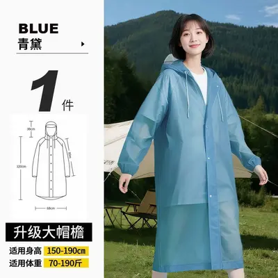 Büyük Saçak Yağmurluk Yetişkin Uzun Boy Tüm Vücut Su Geçirmez Yağmur Seyahat Taşınabilir Outdoor Dağcılık Yürüyüş Dış Giyim Yağmur Pelerini Toptan - 8
