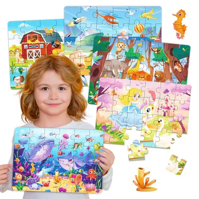 Paper Puzzles for Children Aged 3-6, Animals and Dinosaurs, Educational