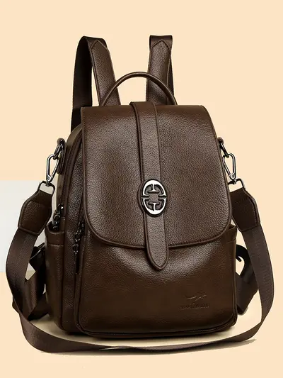 Genuine Leather Women's Backpack, Korean Style, Large Capacity Single Shoulder - 4