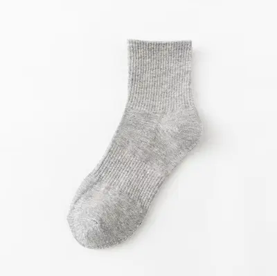 Zhuji Socken für Herren, mittelhoch bis hochschaft, schwarz/weiß, reine Baumwolle, atmungsaktiv, geruchshemmend, schweißabsorbierend, Sportsocken mit Frottee-Sohle für Frühling und Sommer - 12