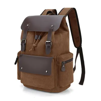 Minimalist Men's Canvas Backpack, Large Capacity, Retro Style - 9