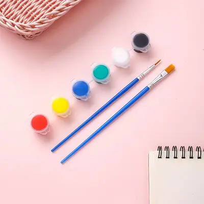 3ml Akrilik Boya Kalemi 12 Renk Bağlı Boya Fırça Seti Çocuk DIY Karalamalar Uçurtma Maske Boyama Boyası - 9