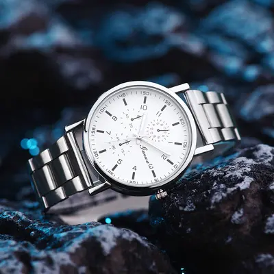 Grenzüberschreitende Nischen-Herrenuhr auf Lager, Großhandels-Dekohrrenuhr aus Edelstahl, einfache Quarzuhr für Männer mit Luxusgefühl - 3