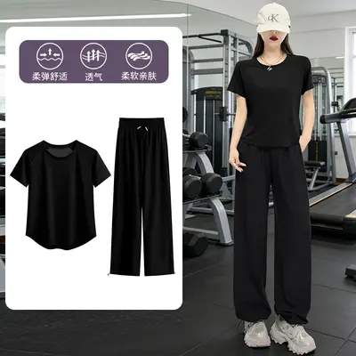 Damen Quick-Dry Sportset mit atmungsaktivem Kurzarm-Oberteil - 12