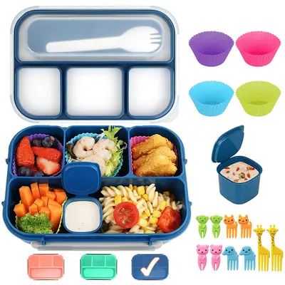 Mikrowellengeeignete Kunststoff-Lunchbox, unterteilt, 16-teilig - 7