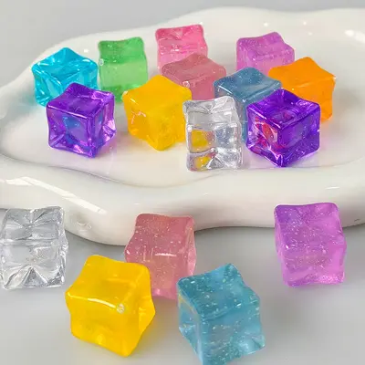 1.8 simulated starry sky star point ice cube colorful illuminated square photo scene DIY handmade jewelry