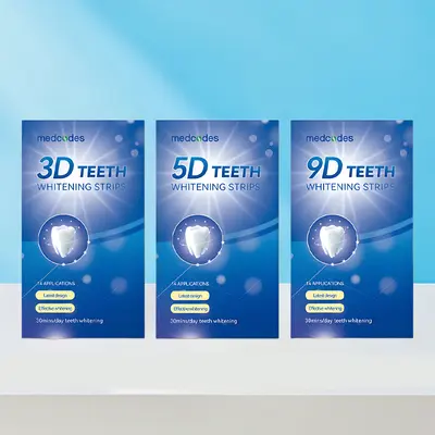 跨境热销3D 5D 9D牙贴 减黄洁白牙齿炫白亮白美牙贴片便携美牙贴