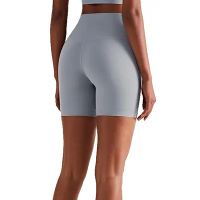 Damen-Yoga-Caprishorts, hoher Bund, bauchformend - 5