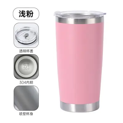 20 oz Çift Katmanlı Vakumlu Araba Bardağı, 304 Paslanmaz Çelik Termos - 4