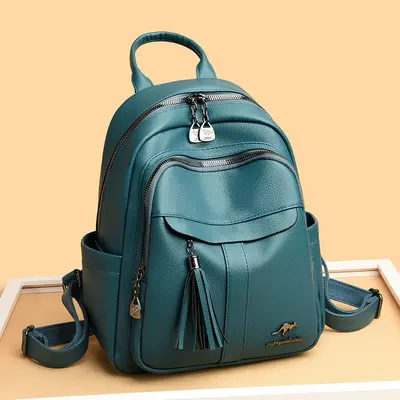 Women's PU Backpack, Large Capacity Outdoor Travel Bag - 1