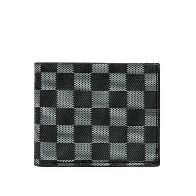 Herren-Kurzbrieftasche, Schachbrettmuster, RFID-Schutz - 7