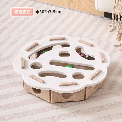 Felt Maze Cat Puzzle Box with Bell Ball and Hide-and-Seek Holes - 11