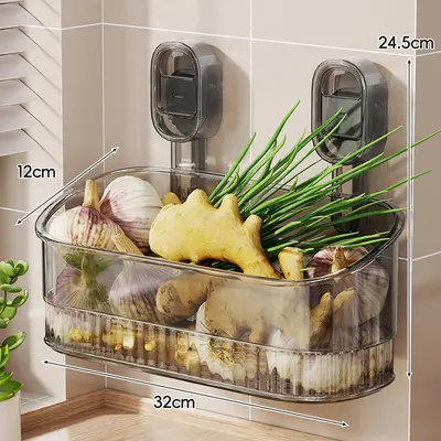 Kitchen wall storage rack, multifunctional, no-drill mounting - 6