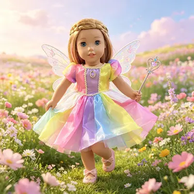 Prinzessinnenkleid für 18-Zoll-Puppen, Sommer, bunt