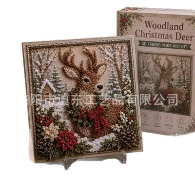 3D Noel Temalı Kumaş Dokunma Sanatı Seti