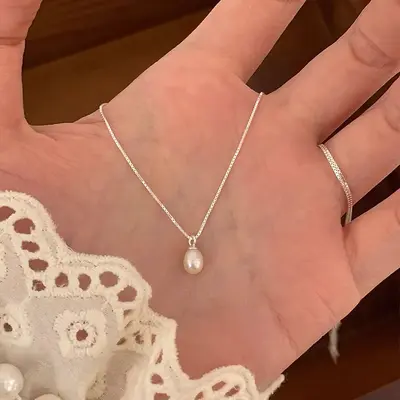 S925 Silber Zirkonia Halskette Damen, Schlüsselbein Kette, leicht luxuriös - 4