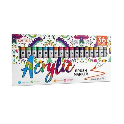 Acrylic marker set soft tip children's drawing - 6