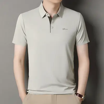 Erkek Buz Hissi Nefes Alabilir Kısa Kollu Polo Tişört