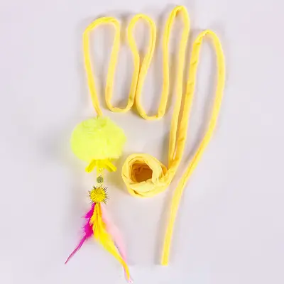Cat Self-Play Toy with Suction Cup Spring Rabbit Ball, Retractable Door-Hanging Cat Toy - 9