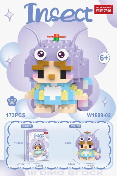 Compatible Building Blocks Insect Elf Series Figure Set, Girls' Gift - 8