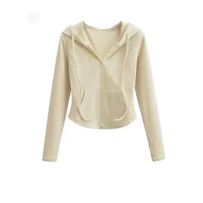 Damen-Hoodie-Strickjacke mit Kapuze, schmale Passform, langärmlig, Frühling und Herbst - 10
