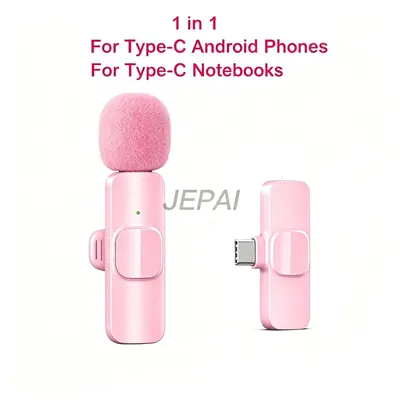 K1 wireless lavalier microphone, pink, noise reduction and reverb - 7