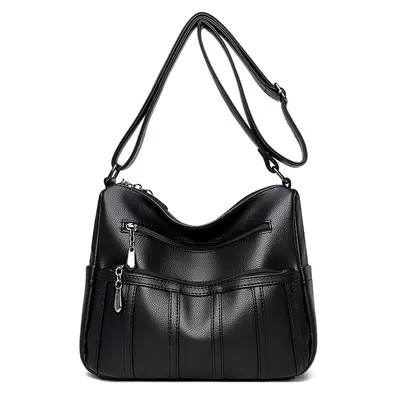Women's Middle-Aged Mom Bag, Soft Leather Look, Large Capacity - 7