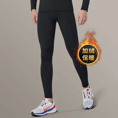 Men's Winter Fleece-Lined Compression Training Pants, Quick-Dry - 7
