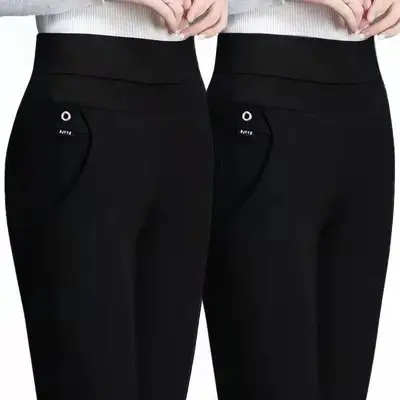 Yüksek Bel Esnek Düz Paça Kadın Uzun Pantalonu - 8