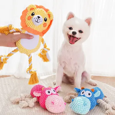 Squeaky Dog and Cat Plush Toy, Durable Chew-Resistant, Lion Design - 3