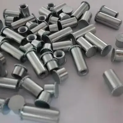 Carbon Steel M3 Press-Fit Blind Hole Stud, Flat Head