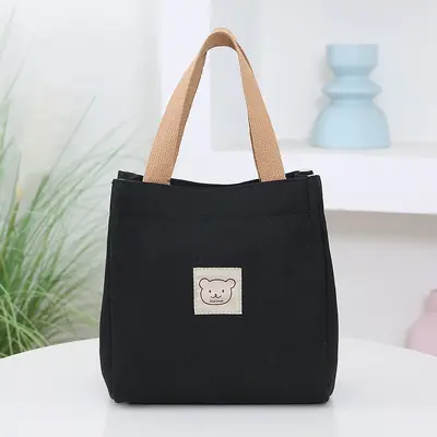Thickened Oxford Canvas Women's Handbag Lunch Box and Grocery Shopping Bag - 4