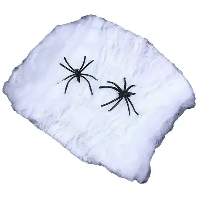 Halloween Fake Black Spider and Spider Web Prank Decoration Set
