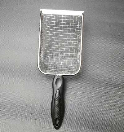 Fine-Hole Stainless Steel Cat Litter Scoop with Plastic Handle - 9