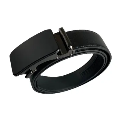 Men's leather belt automatic buckle lychee texture scratch-resistant