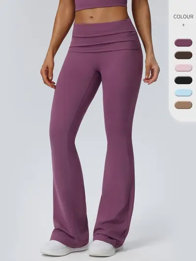 Women's Folded Waist Yoga Pants with Hip Lift, Model 62327