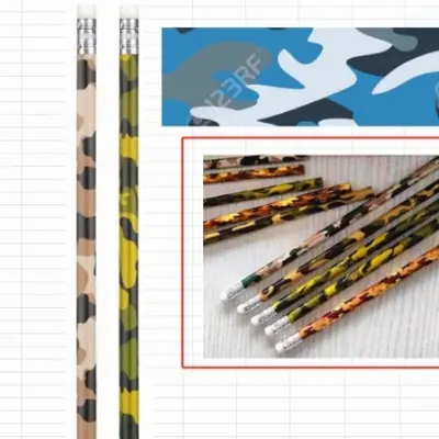 Camouflage Four-Color Printed Wooden Pencil