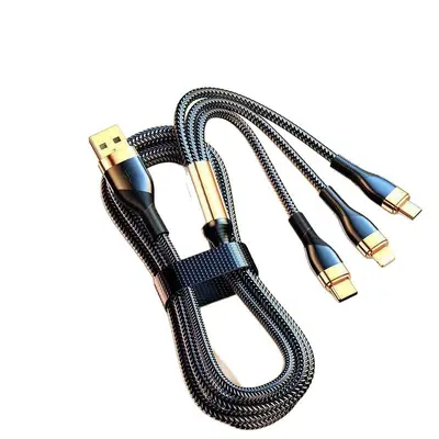 100W şarj kablosu, 3-in-1, Apple Android Huawei Xiaomi uyumlu