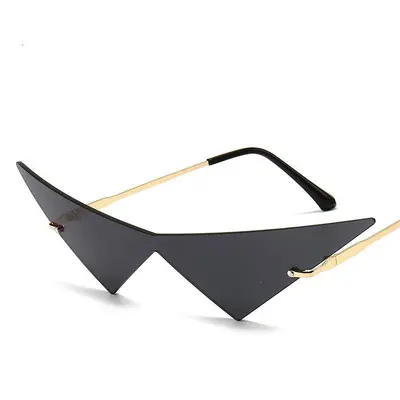 New Large Triangle Personalized Sunglasses, Fashionable European and American Men's and Women's Runway Sunglasses, Street Snap Hip-Hop Sunglasses
