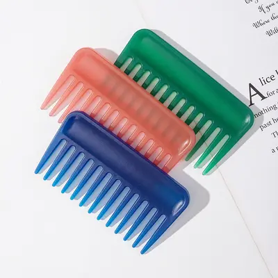 Wide-Tooth 3D Hair Smoothing Comb, Portable Plastic Card Comb