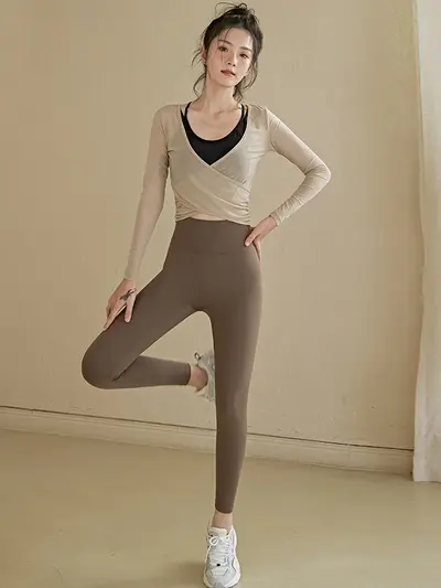 Yoga kıyafeti takımı uzun kollu, sonbahar-kış