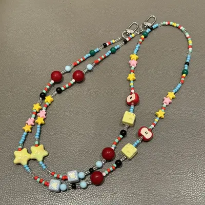 Dopamine Beaded Phone Chain with CCD Camera Lanyard